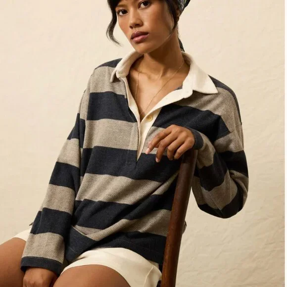 Faherty Legend Sweater Rugby Popover - Picture 3 of 7